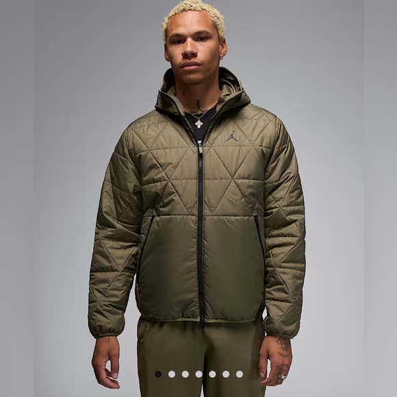 Nike Jordan Thermafit puffer jacket in olive green size M nwt - Picture 1 of 7